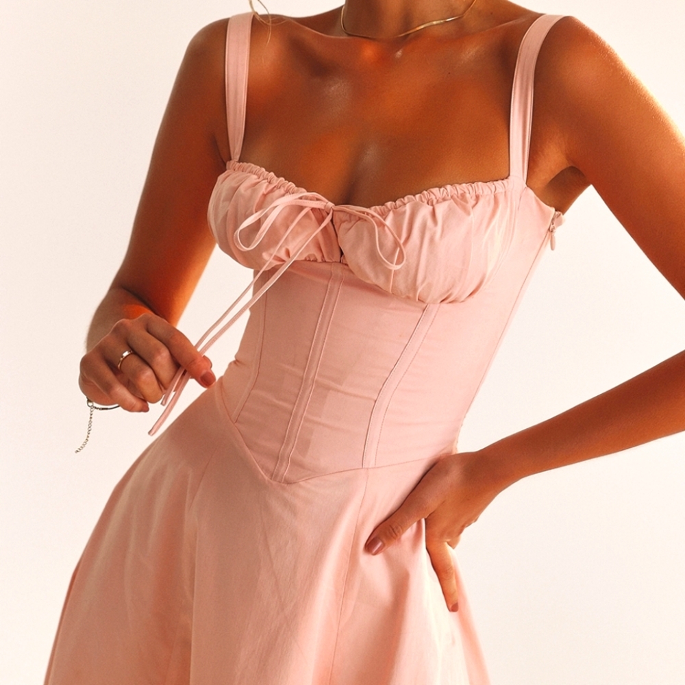 HOUSE OF CB Carmen blush baby pink dress